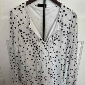 Lane Bryant Women's Blouse White and Black size 14